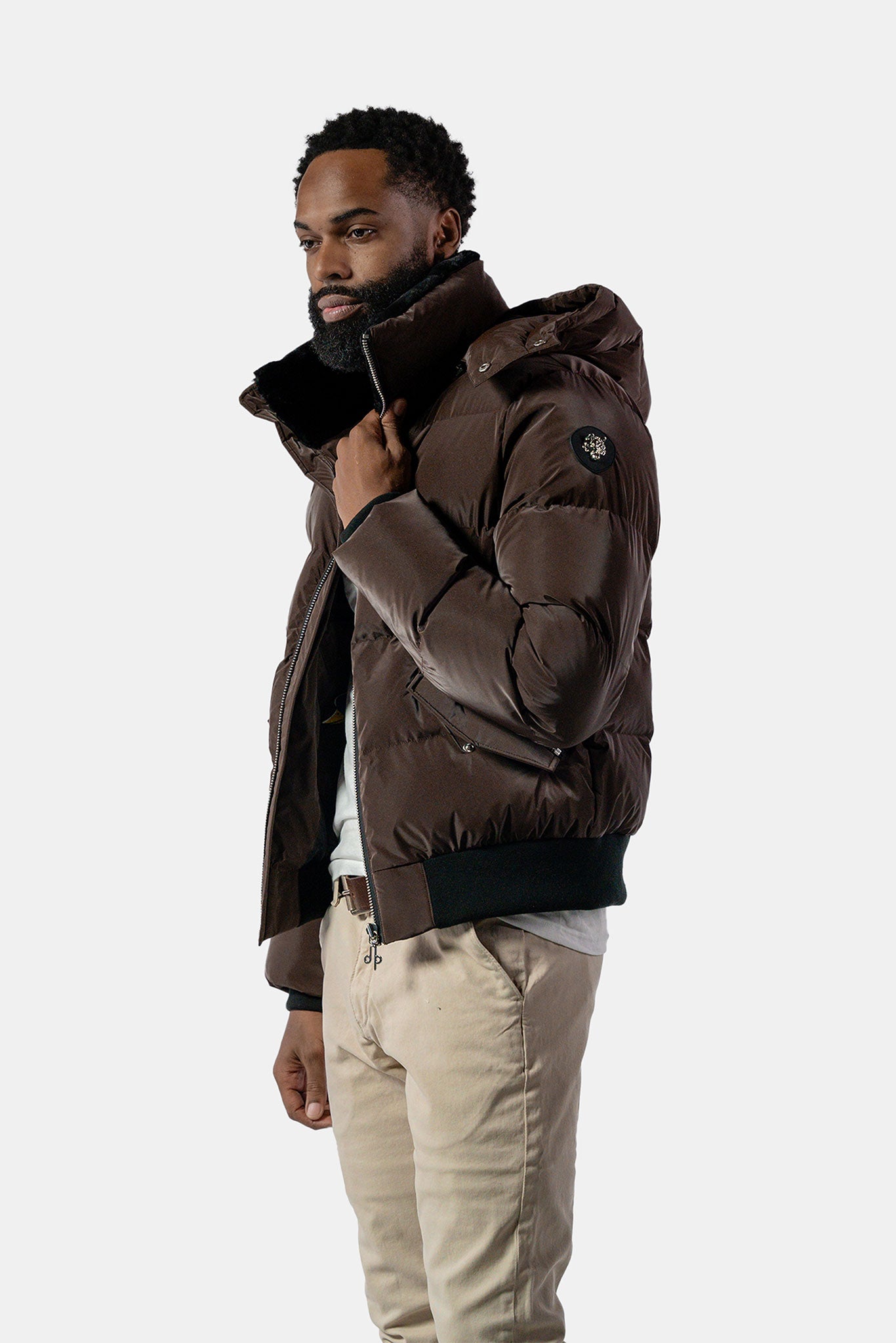Men's Woody Bomber Jacket - Mocha Diamond