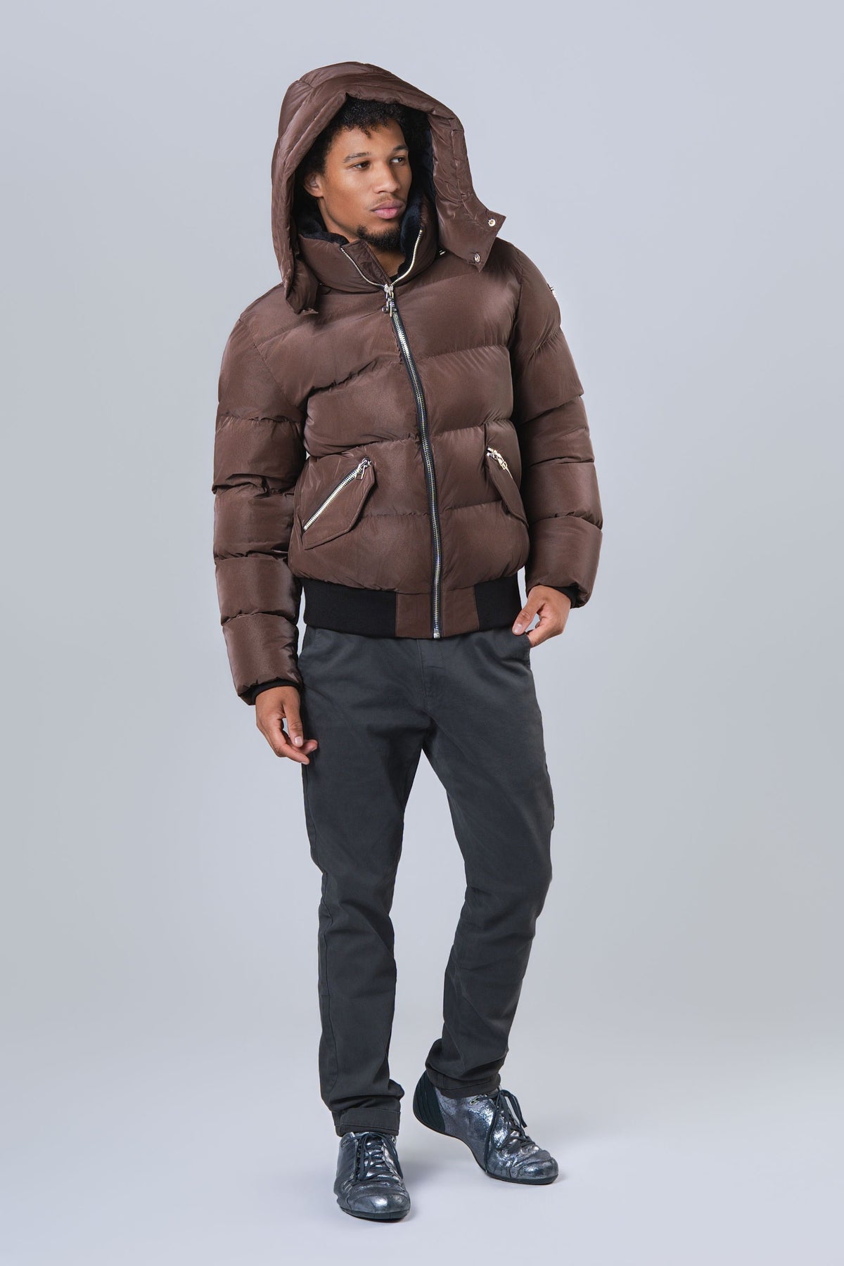 Men's Woody Bomber Jacket - Mocha Diamond