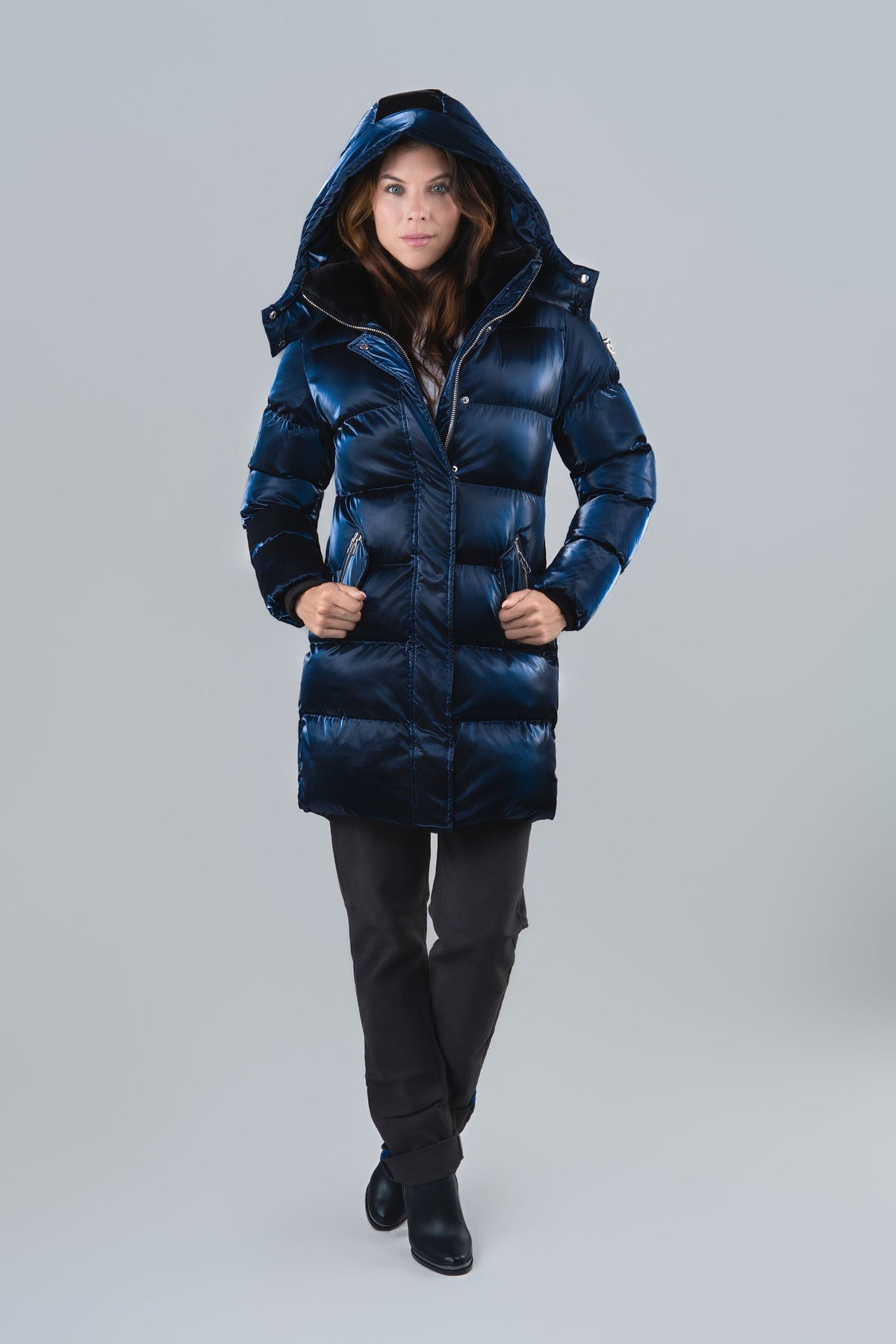 Women's Penguin Long Coat - All Wet Navy