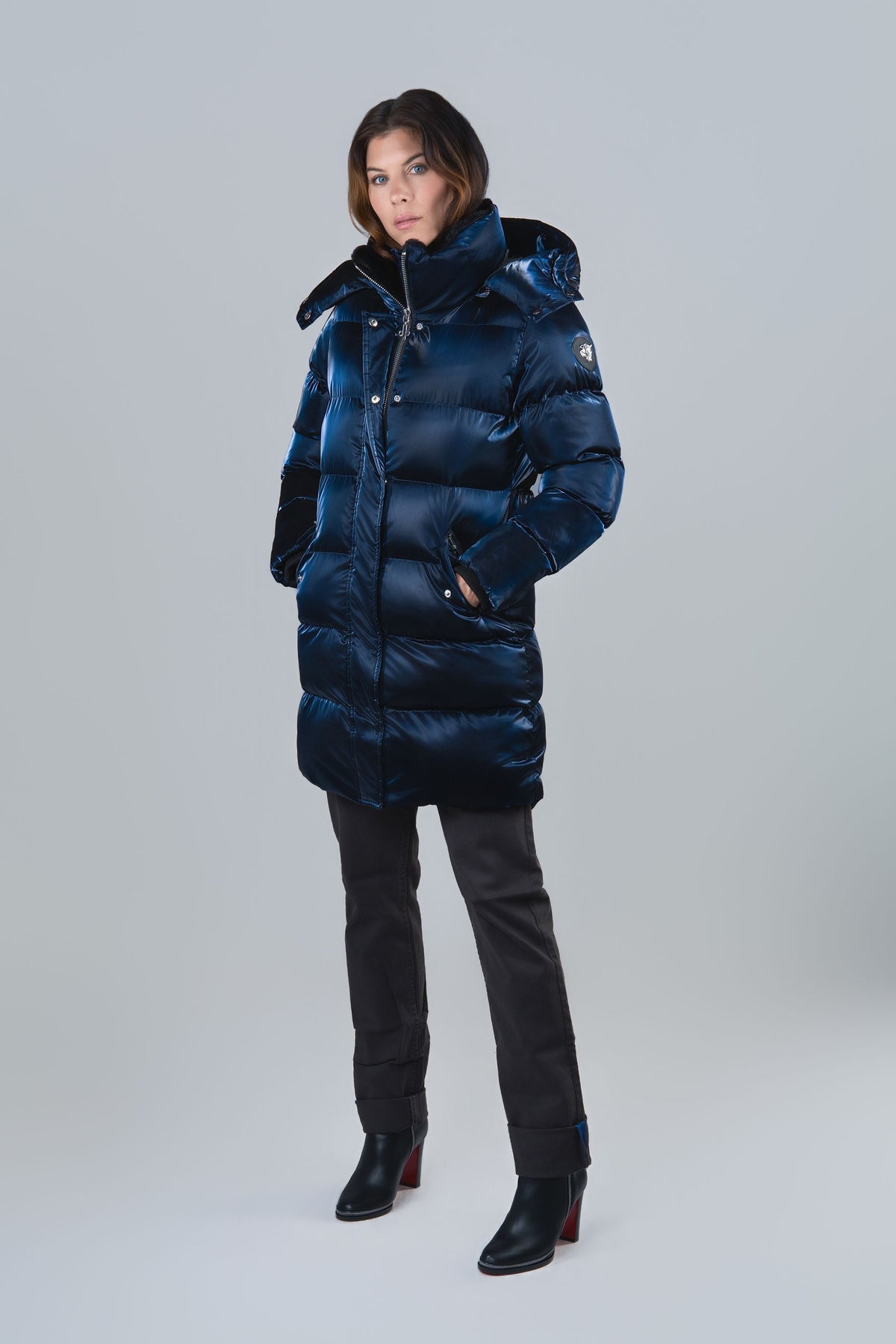 Women's Penguin Long Coat - All Wet Navy