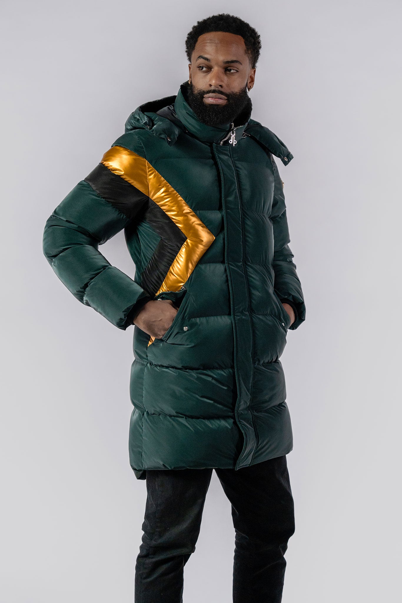 Men's Penguin Long Coat - Jamaica Special Edition - Green Diamond