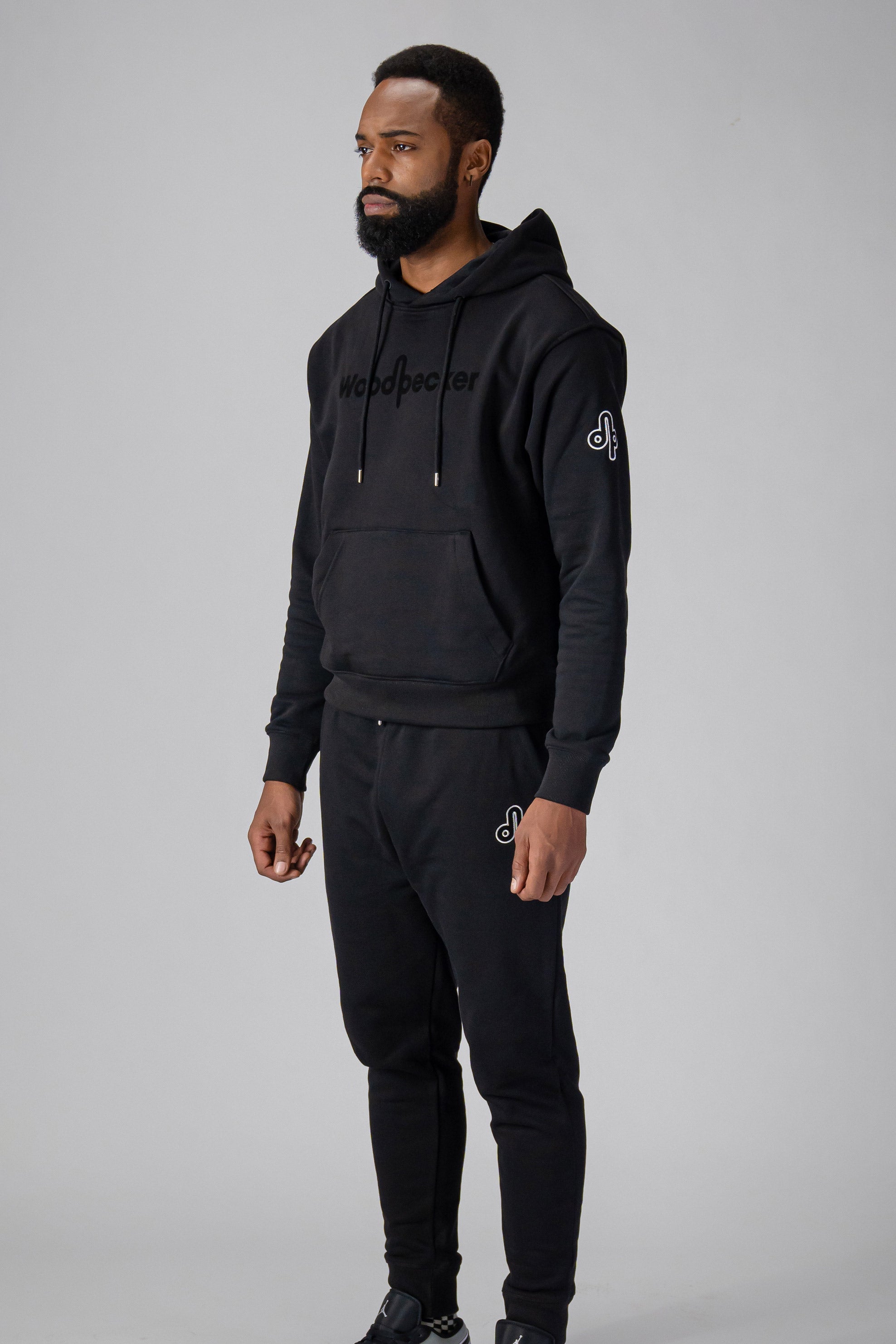 Woodpecker Unisex Cotton Sweatsuit, Black Colour, Woodpecker, Coat, Moose, Knuckles, Canada, Goose, Mackage, Montcler, Will, Poho, Willbird, Nic, Bayley