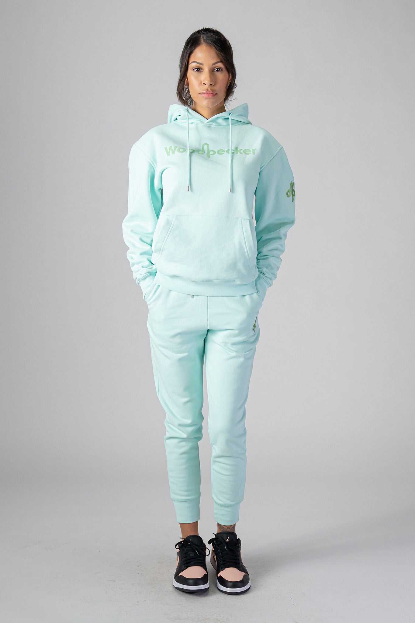 Woodpecker Unisex Cotton Sweatsuit, Mint Colour, Woodpecker, Coat, Moose, Knuckles, Canada, Goose, Mackage, Montcler, Will, Poho, Willbird, Nic, Bayley. Super cozy casual for home or activewear.