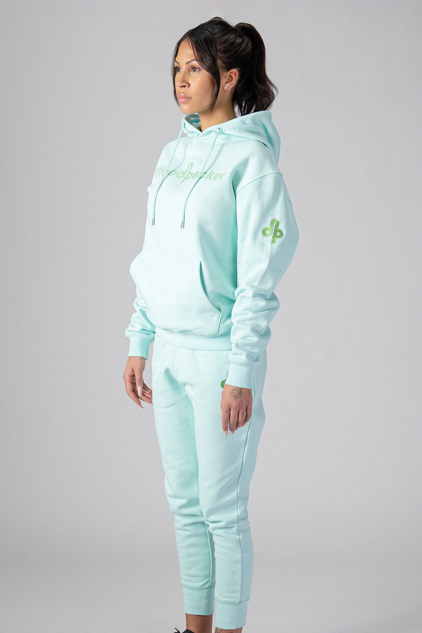 Woodpecker Unisex Cotton Sweatsuit, Mint Colour, Woodpecker, Coat, Moose, Knuckles, Canada, Goose, Mackage, Montcler, Will, Poho, Willbird, Nic, Bayley. Super cozy casual for home or activewear.