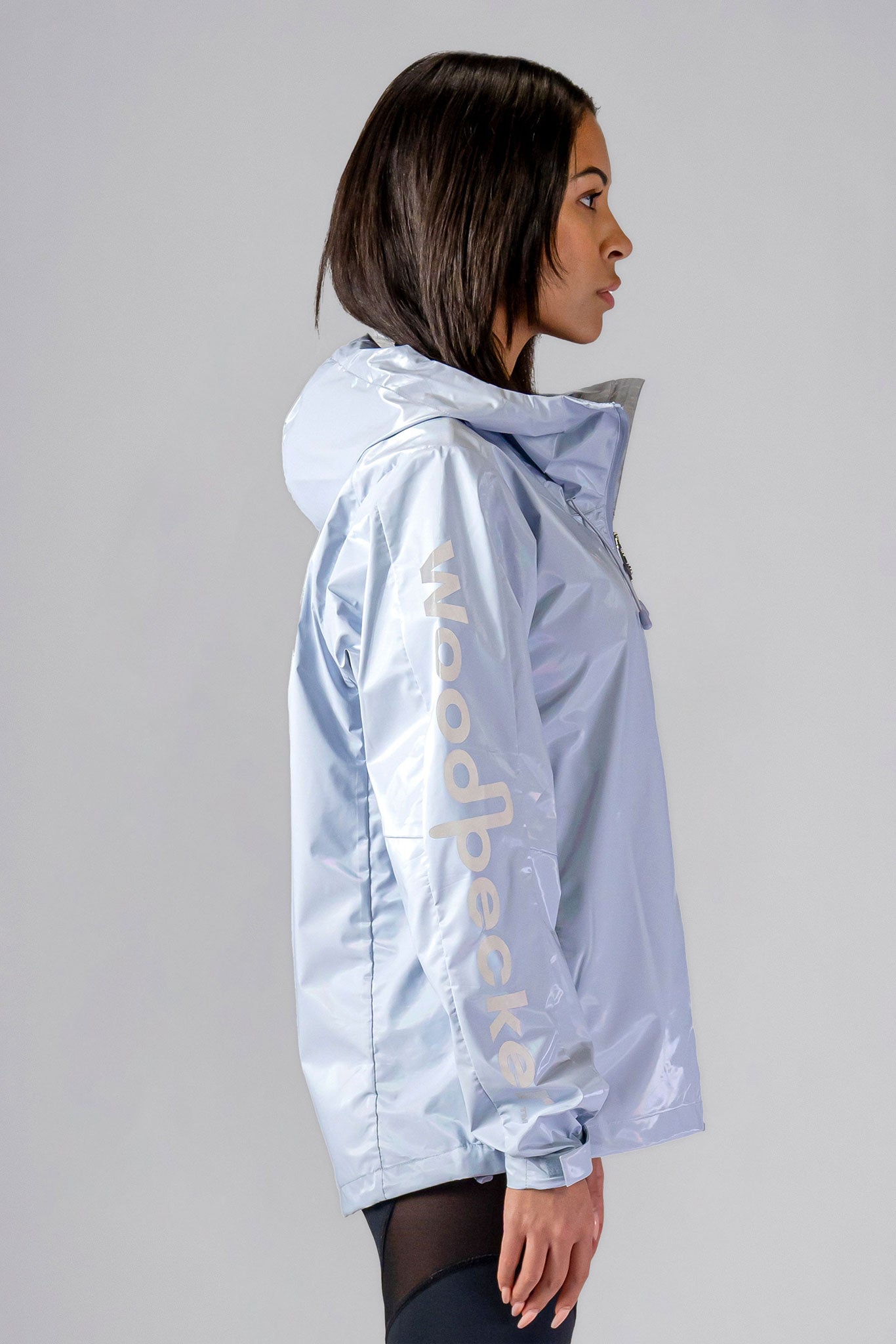 Woodpecker Women's Wind Shell coat. High-end Canadian designer activewear coat for women in "Crème de Menthe" colour. Woodpecker coat designed in Canada. Moose Knuckles, Canada Goose, Mackage, Montcler, Will Poho, Willbird, Nic Bayley.