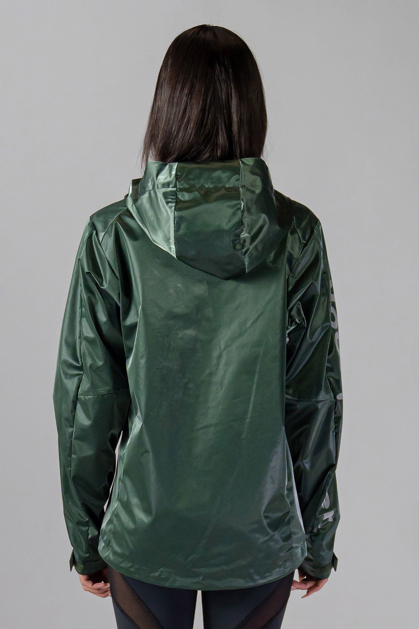 Woodpecker Women's Wind Shell coat. High-end Canadian designer activewear coat for women in "Green Diamond" colour. Woodpecker coat designed in Canada. Moose Knuckles, Canada Goose, Mackage, Montcler, Will Poho, Willbird, Nic Bayley.