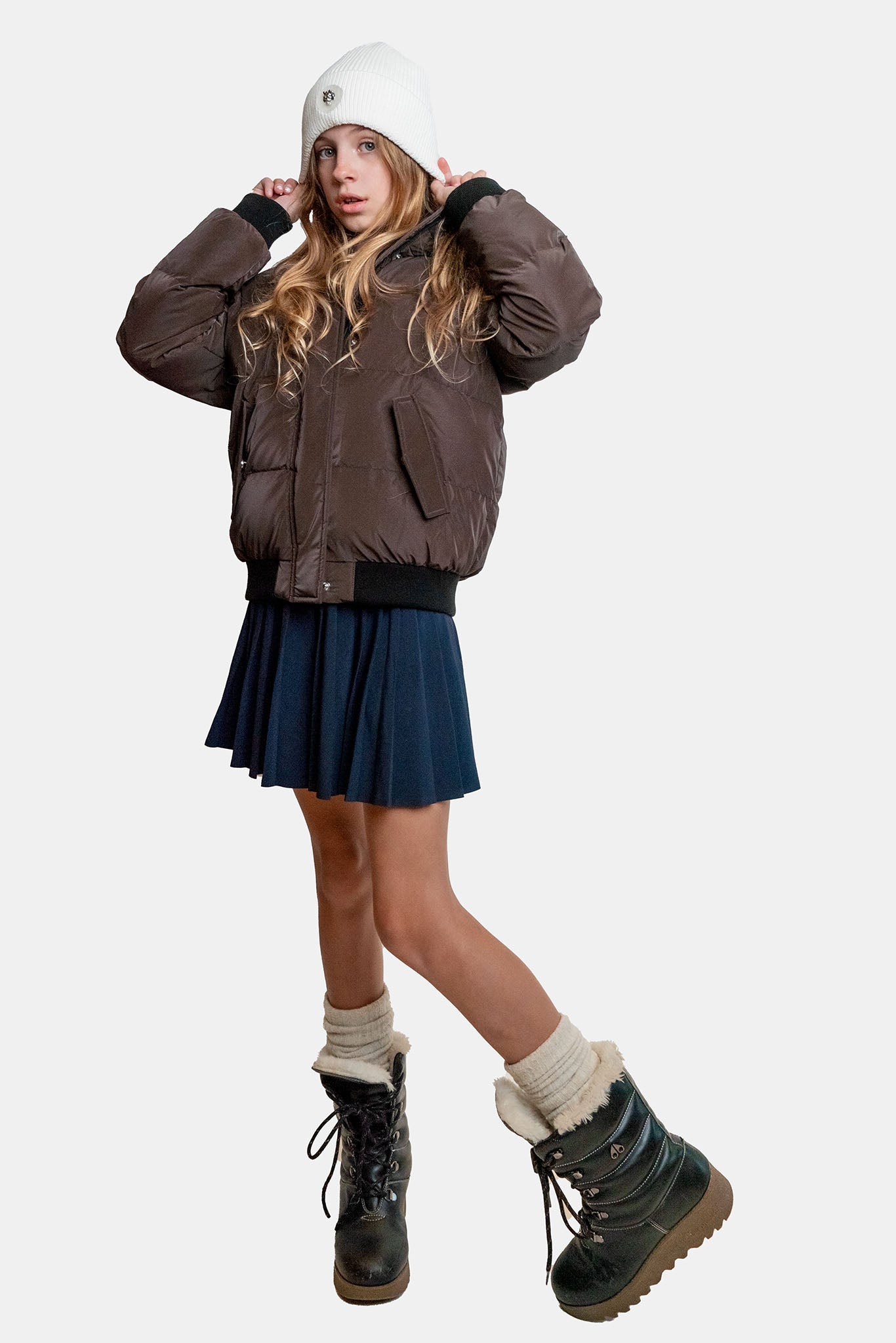 Kids' UNISEX Chickadee Coat - Mocha Diamond