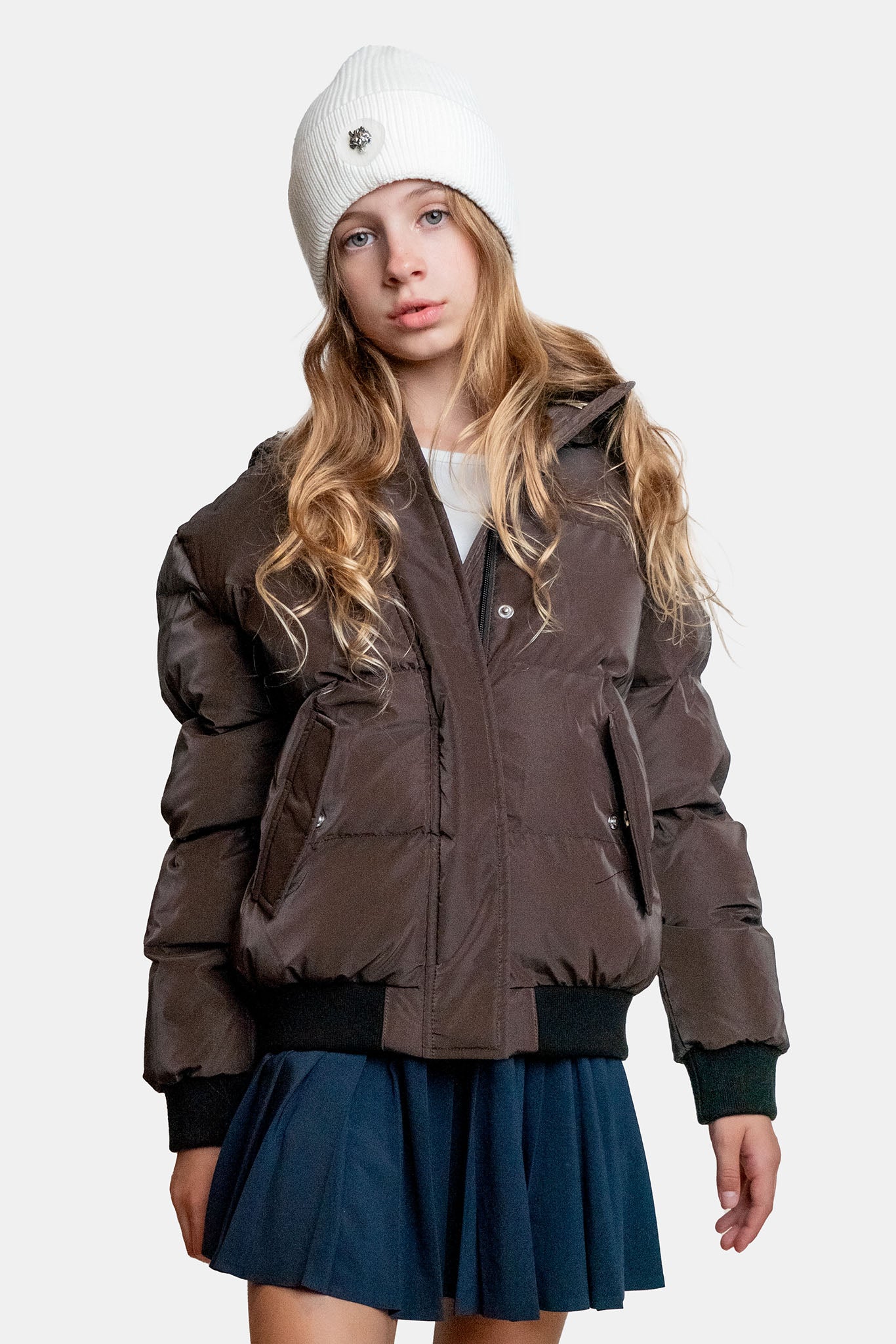 Kids' UNISEX Chickadee Coat - Mocha Diamond
