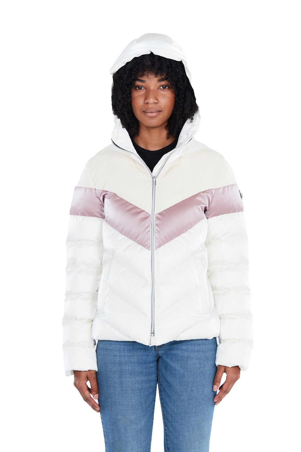 Woodpecker Women's Robin Winter coat. High-end Canadian designer winter coat for women in shiny "Sno Pony Pink" colour. Woodpecker cruelty-free winter coat designed in Canada. Women's medium weight long length premium designer jacket for winter. Superior quality warm winter coat for women. Moose Knuckles, Canada Goose, Mackage, Montcler, Will Poho, Willbird, Nic Bayley. Extra warm. Shiny parka. Stylish winter jacket. Designer winter coat.