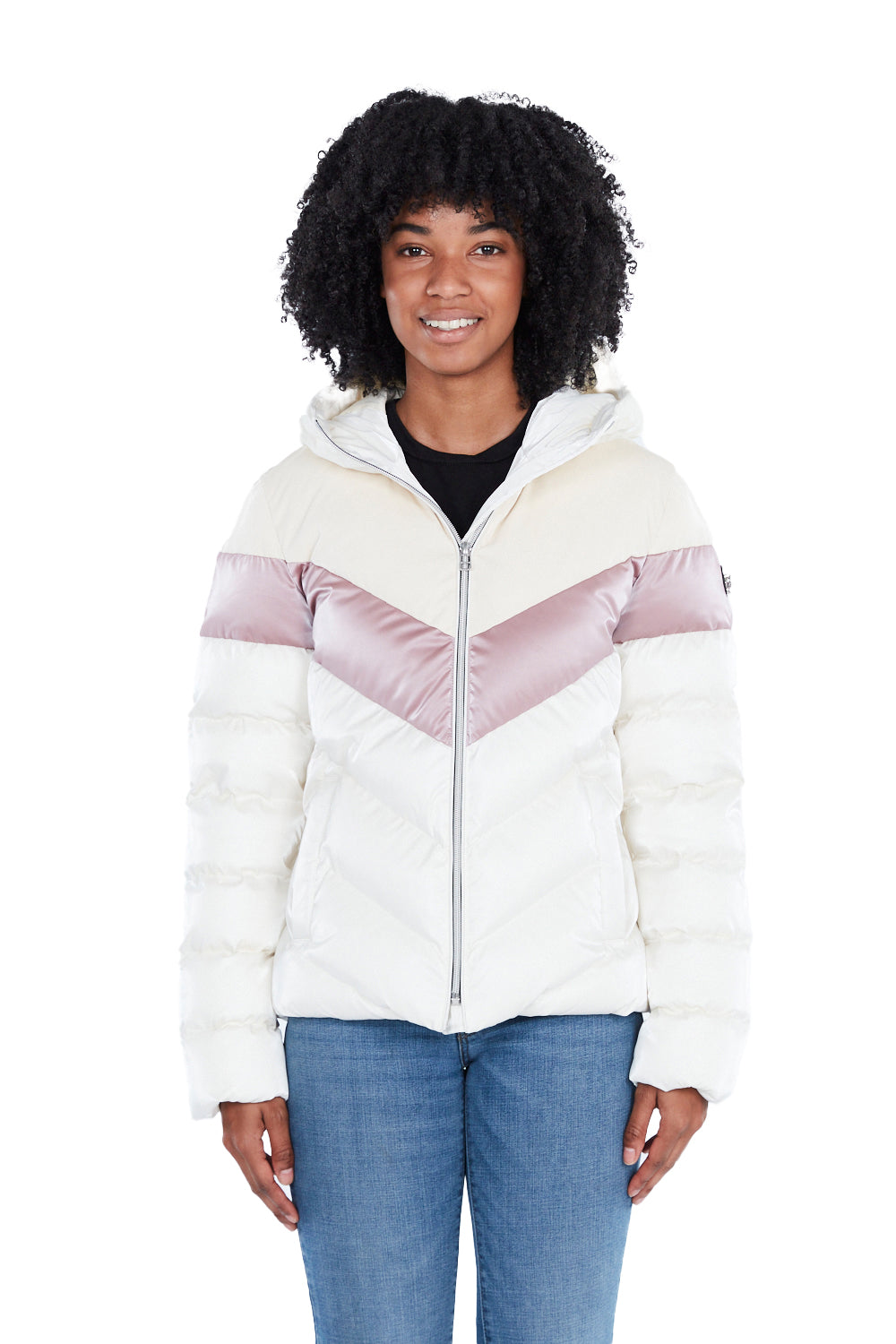Woodpecker Women's Robin Winter coat. High-end Canadian designer winter coat for women in shiny "Sno Pony Pink" colour. Woodpecker cruelty-free winter coat designed in Canada. Women's medium weight long length premium designer jacket for winter. Superior quality warm winter coat for women. Moose Knuckles, Canada Goose, Mackage, Montcler, Will Poho, Willbird, Nic Bayley. Extra warm. Shiny parka. Stylish winter jacket. Designer winter coat.