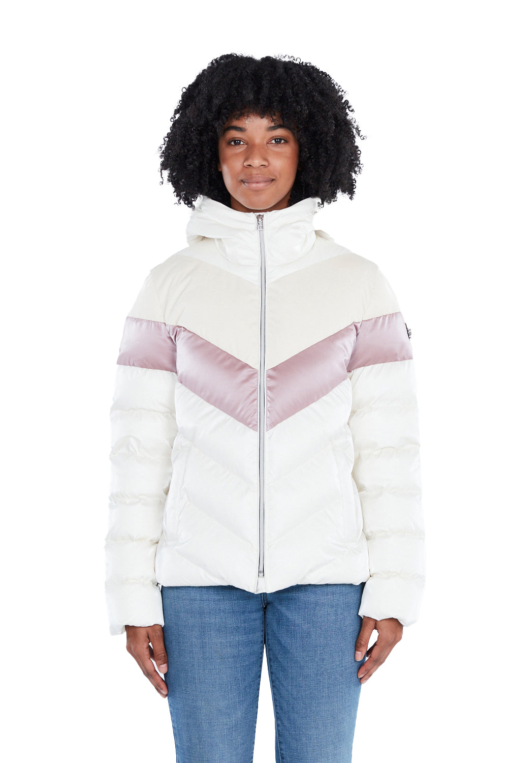 Woodpecker Women's Robin Winter coat. High-end Canadian designer winter coat for women in shiny "Sno Pony Pink" colour. Woodpecker cruelty-free winter coat designed in Canada. Women's medium weight long length premium designer jacket for winter. Superior quality warm winter coat for women. Moose Knuckles, Canada Goose, Mackage, Montcler, Will Poho, Willbird, Nic Bayley. Extra warm. Shiny parka. Stylish winter jacket. Designer winter coat.